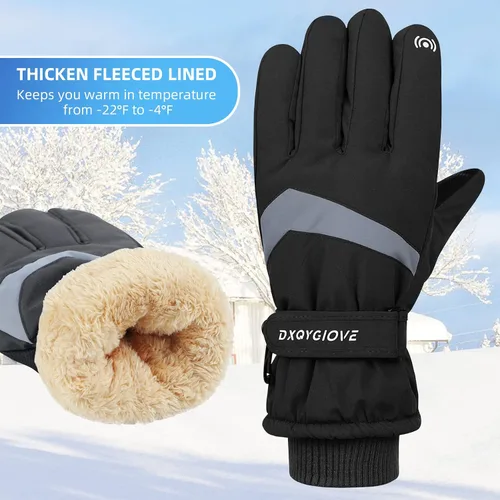 Miniatura 3 de Guantes de esquí para hombre, guantes de invierno impermeables para pantalla táctil, guantes de nieve cálidos, guantes de snowboard para hombre
