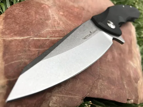 Miniatura 2 de TACTICAL GEARZ Navaja de bolsillo para EDC, mango G10, hoja de acero lavado a la piedra D2, incluye funda (Zeta)