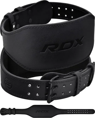 Miniatura 8 de RDX Cinturón de Levantamiento de Pesas para Gimnasio y Fitness, Piel de Vaca, 10 cm 15 cm de Soporte Lumbar Acolchado para la Espalda, 10 Agujeros