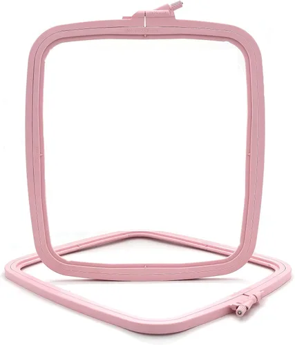 Miniatura 35 de Nurge 5 aros cuadrados grandes de plástico para bordar, aro de costura cruzada, aro de aguja perforadora, multicolor