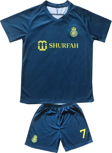 Miniatura 2 de LeenBD Ronaldo N 7 Away NASSR Riyadh Al - Kit de camiseta de fútbol para niños, conjunto de calcetines cortos, tallas juveniles