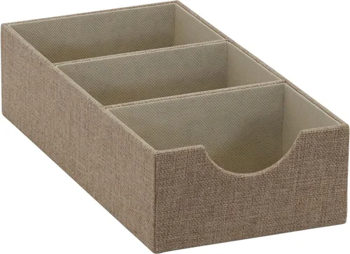 Household Essentials Marrón 722-1 Caja organizadora de cajones profundos de 3 secciones para almacenamiento | 12 pulgadas x 6.13 pulgadas x 3.13
