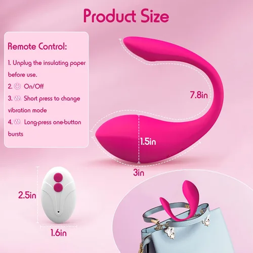Miniatura 6 de Vibrador portátil con APP y control remoto, juguetes sexuales para mujer con 9 modos de vibración, juguetes sexuales femeninos para mujeres