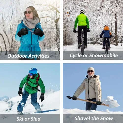 Miniatura 6 de Guantes térmicos de invierno impermeables de 40 - Guantes cálidos Thinsulate resistentes al viento con pantalla táctil, para conducir y ciclismo