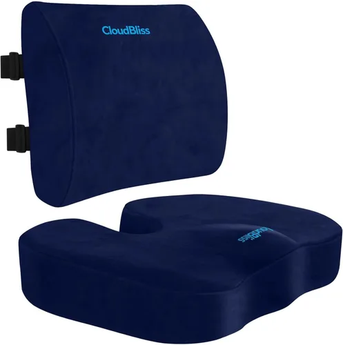 Miniatura 10 de CloudBliss Cojín de asiento, cojín para silla de oficina, cojines de asiento de automóvil, almohada de apoyo lumbar para silla de oficina, almohada