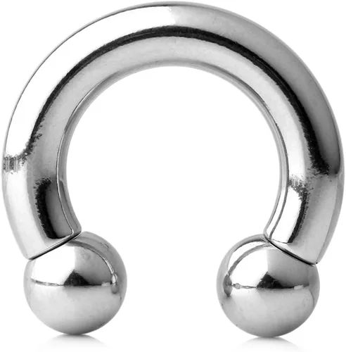 Miniatura 2 de Ruifan Barra circular de acero quirúrgico 316L con rosca interna, herradura 2G 4G 6G 8G 0G 00G