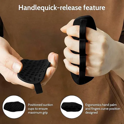 Miniatura 6 de Guantes antideslizantes de fitness para hombres y mujeres: agarre antideslizante de goma para gimnasio, almohadillas ergonómicas antideslizantes