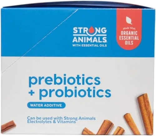 Miniatura 5 de Strong Animals Prebióticos + probióticos, aditivo de agua de pollo con aceite esencial de canela prebiótico, probiótico y orgánico, apoya la salud