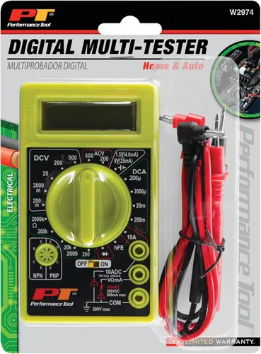 Miniatura 4 de Performance Tool Probador de multímetro digital W2974 de 2000 cuentas con voltímetro de CA CC y medidor de amperios de voltios ohmios, medidas