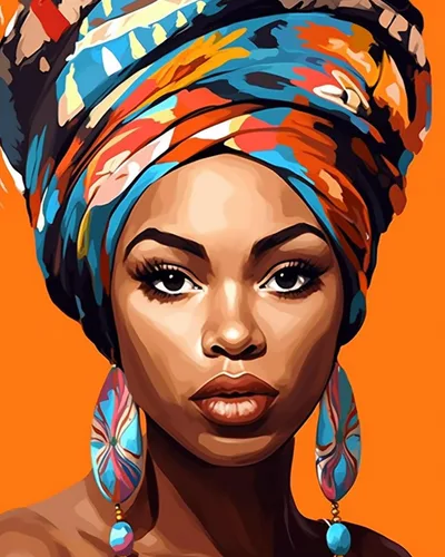 Miniatura 18 de Tucocoo Kit de pintura africana por números para niñas negras, lienzo de 16 x 20 pulgadas, pintura al óleo para niños, estudiantes, adultos