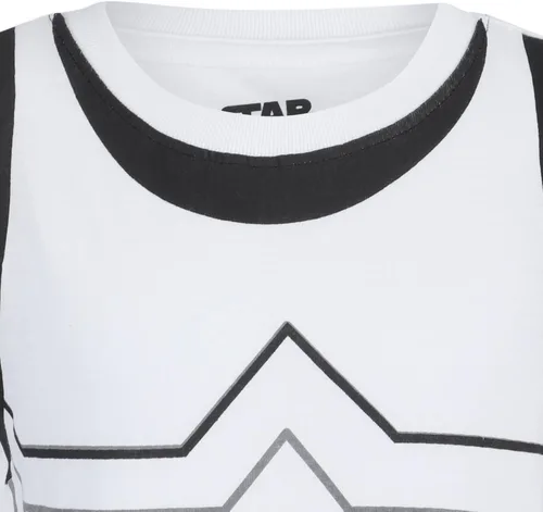 Miniatura 4 de STAR WARS Darth Vander, Stormtrooper, Grogu - Conjunto de camiseta y pantalón corto para niños pequeños - BeigeNegroBlanco