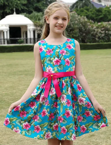 Miniatura 239 de Vestido de verano para niña, de algodón, con diseño floral