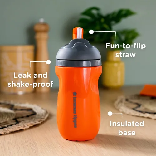 Miniatura 2 de Tommee Tippee - Botella aislada con popote Superstar, para mayores de 12 meses, 9 onzas / 265 ml, paquete de 1 botella de agua para niños pequeños