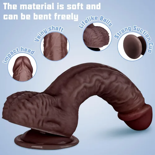 Miniatura 3 de Vikkiy Consolador realista de 8.55 pulgadas que se siente como la piel, material seguro para el cuerpo, estimulador del punto G, consoladores