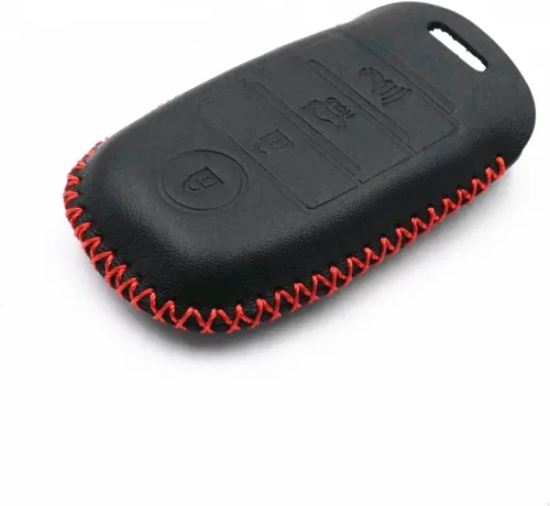 Miniatura 4 de Funda de cuero inteligente con 4 botones para llavero remoto para Kia K3 K6 Optima Cerato Forte Sorento Rio Rio5 Rondo Carens (negro)