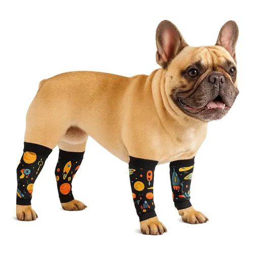 Miniatura 8 de Petwarm Juego de 4 fundas de recuperación para perros con estampado de bosque de zorro, fundas de apoyo para articulaciones sin conos para perros