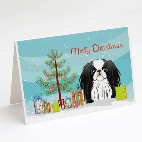 Miniatura 46 de Caroline's Treasures BB1616GCA7P - Tarjetas de felicitación y sobres de árbol de Navidad y sabueso afgano, paquete de 8 tarjetas en blanco