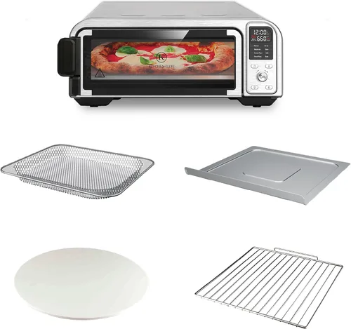 Miniatura 2 de Kitchen Elite - Combo digital 8 en 1, horno tostador, freidora de aire con panel táctil y capacidad para pizza de 12 pulgadas, acero inoxidable