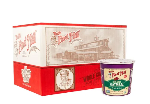 Bob's Red Mill Taza de avena orgánica sin gluten, frutas y semillas, 2.47 onzas (paquete de 12)
