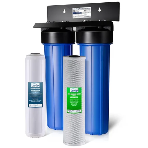 Miniatura 11 de iSpring WGB22B - Sistema de filtración de agua de 2 etapas para toda la casa, filtros de bloque de sedimentos y carbono de 20 x 4.5 pulgadas