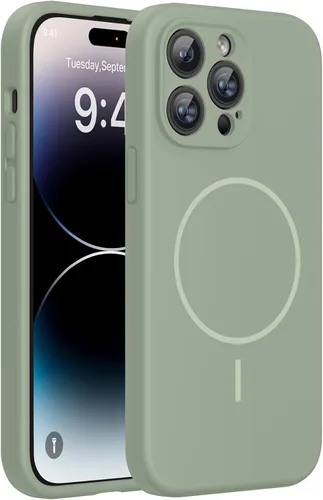 Miniatura 118 de Miracase - Funda magnética diseñada para iPhone 14 Pro Max, de silicona líquida, a prueba de golpes, con protector de pantalla y protección