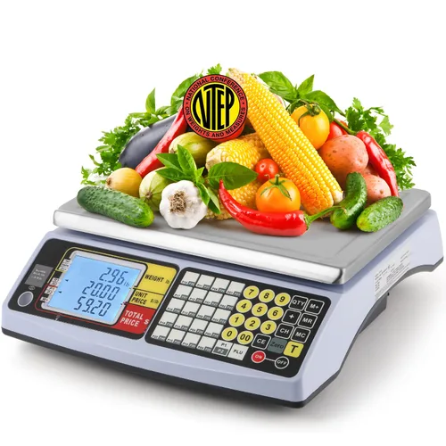 Bonvoisin Escala de cálculo de precios 66 lb Escala comercial de productos alimenticios para mercados de agricultores, COC # 14-041