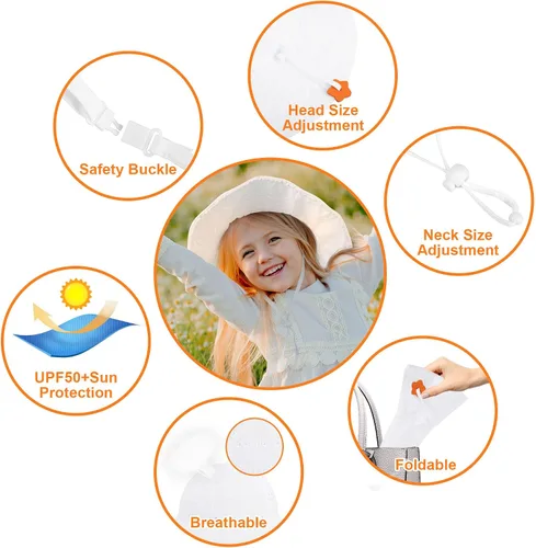 Miniatura 55 de SimpliKids Sombrero de sol para bebé de ala ancha con protección solar UPF 50+ UV Ray