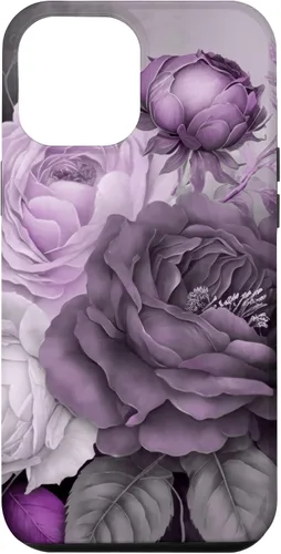 Miniatura 26 de Purple Watercolor Rose Flower Bouquet on Gray Case for iPhone 17