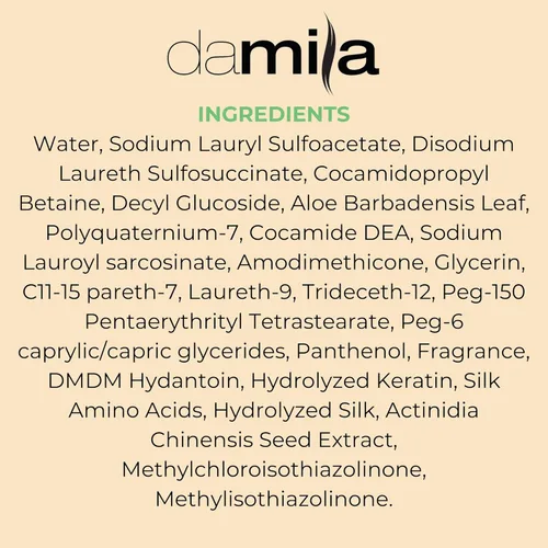 Miniatura 6 de damila Champú sin sal y sulfato para queratina y cabello teñido - Perfecto para cabello dañado, encrespado, rizado o seco (4 onzas líquidas)