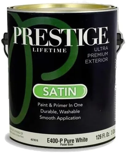 Miniatura 8 de PRESTIGE Paints - Pintura interior e imprimación en uno, 1 galón, satinado, blanco