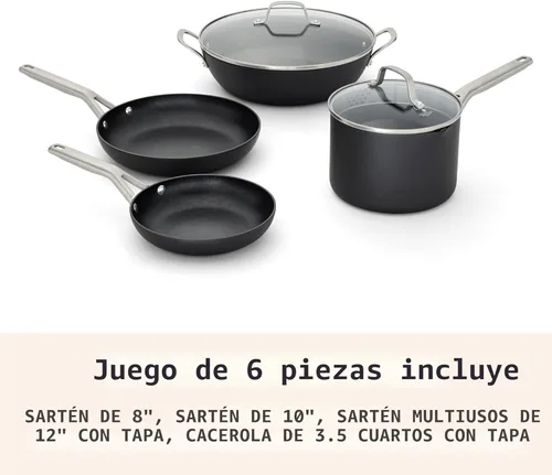 Miniatura 6 de Calphalon® Juego de 6 piezas de utensilios de cocina, anodizados, antiadherentes, de alta resistencia