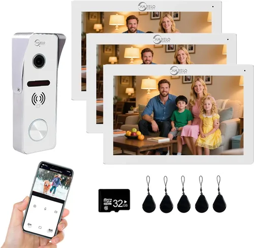 Miniatura 8 de TUYA - Sistema de intercomunicación de timbre de video con cable, monitor de 7 pulgadas, cámara HD 1080P, cámara de entrada, puerta, cámara TUYA