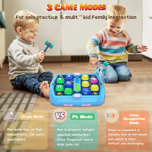 Miniatura 2 de Juego de Golpear Topos para Niños Pequeños, Juguetes para Niños y Niñas de 3 4 5 6 Años, Juguetes Interactivos de Golpeo para Edades 3-5, 3 Modos, 2
