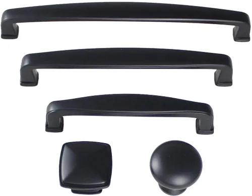 Miniatura 5 de Formosa Design Hardware - Paquete de manijas y perillas negras para gabinetes de estilo variado (5 orificios centrales de 6.25 pulgadas/6.299 in)