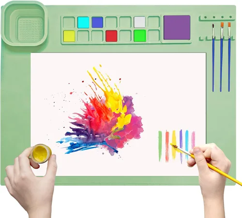 Miniatura 10 de Tapete de Silicona para Manualidades, 20"×16" Tapete de Silicona para Manualidades y Pintura Plegable Hoja Antiadherente para Manualidades Pintura