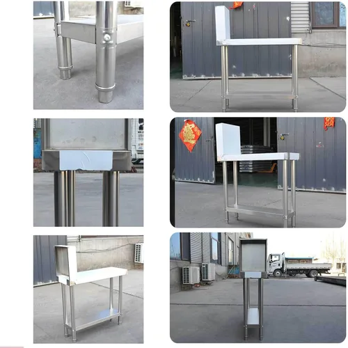 Miniatura 7 de Mesa de trabajo de cocina comercial de acero inoxidable, mesa auxiliar de barbacoa, mesas de metal, contador de condimentos con estante inferior