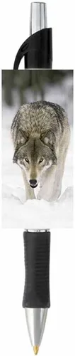 Miniatura 2 de Bolígrafo de cara de lobo, tinta de escritura negra o azul, diseño de naturaleza animal silvestre, regalo de papelería, suministros escolares