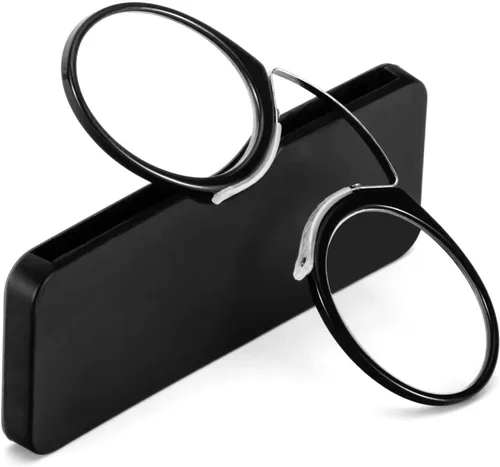 Miniatura 10 de REAVEE Paquete de 2 lentes de lectura con clip de nariz sin brazos para hombres y mujeres, sin sienes, delgados y compactos, ultra delgados con mini