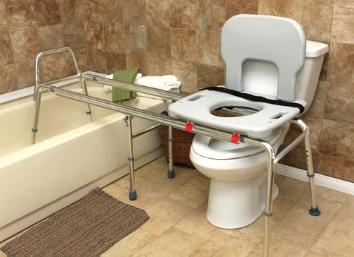 Miniatura 3 de Eagle Health Supplies Banco de transferencia de inodoro a bañera con asiento recortado, silla de ducha deslizante elegible para FSA/HSA