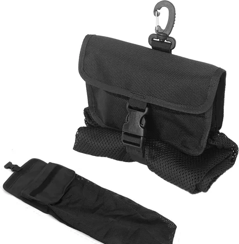 Luwint Bolsa de malla de buceo Bolsa de malla larga Bolsa de almacenamiento multipropósito con clip de anillo D para deportes acuáticos Buceo Pesca