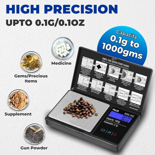Miniatura 6 de AWS Series Báscula digital de bolsillo, Negro