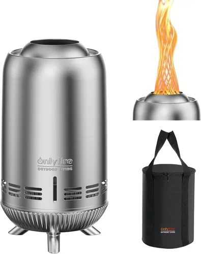 Miniatura 13 de Fogata de mesa que quema maderas/pellets, chimenea pequeña portátil con bolsa de almacenamiento para camping, tailgating, RV, patio, patio trasero