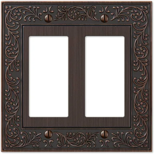 Miniatura 8 de Amerelle 43RRAN English Garden Placa de Pared, 2 Rocker, Metal Fundido, Níquel Antiguo, Paquete de 1