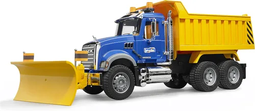 Miniatura 5 de Bruder 02815 Camión Volquete Mack Granite Escala 1:16, Camión de Juguete Ultra Realista para Construcción y Juego en la Granja Duradero para Uso