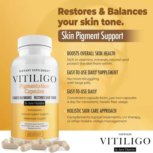 Miniatura 4 de Dermawonder - Cápsulas de vitiligo (60 unidades) Suplemento eficaz de vitíligo, reduce las manchas blancas y mejora el apoyo de la pigmentación