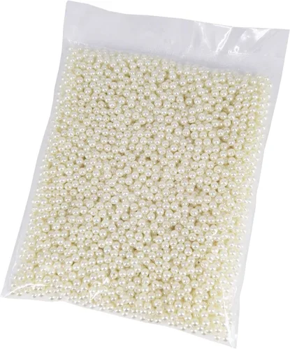 INSPIRELLE 3000 cuentas redondas sueltas de perlas de imitación de 0.236 in (0.236 in), cuentas espaciadoras sueltas para manualidades, collares,