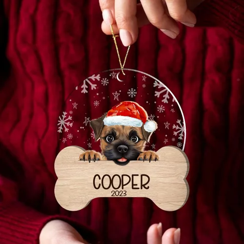 Miniatura 138 de Nazenti American Pit Bull Terrier Adorno de Navidad, adorno de perro fotográfico, adorno de perro personalizado, adornos de fotos de madera