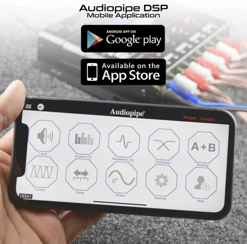 Miniatura 2 de Audiopipe - Procesador de señal digital ADSP-Clean-APP con control remoto de aplicaciones móviles