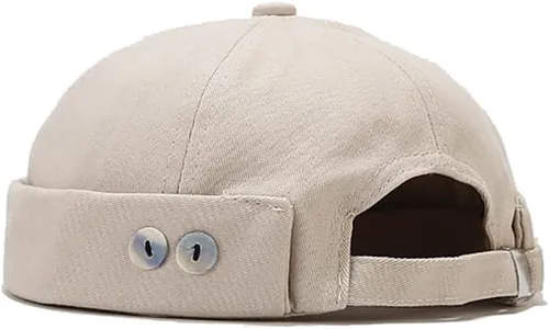 Miniatura 9 de Sombrero unisex de algodón elegante sin ala con hebilla ajustable Sailor Hip-Hop sin ala Skullcaps