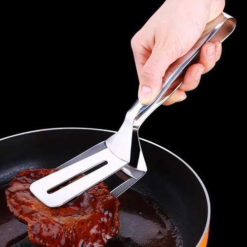 Miniatura 6 de AOOSY Pinzas para carne 304, pinza de cocción 3 en 1, espátula de doble cara, 10 pulgadas, multifuncional, de acero inoxidable, para alimentos